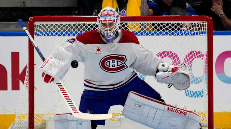 Kaapo Kähkönen Montrealin treenipelissä syksyllä 2025.