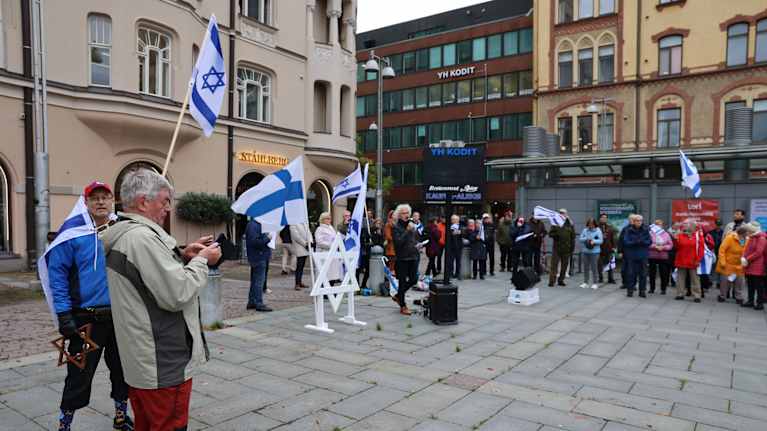 Israelia tukeva mielenosoitus Tampereella.