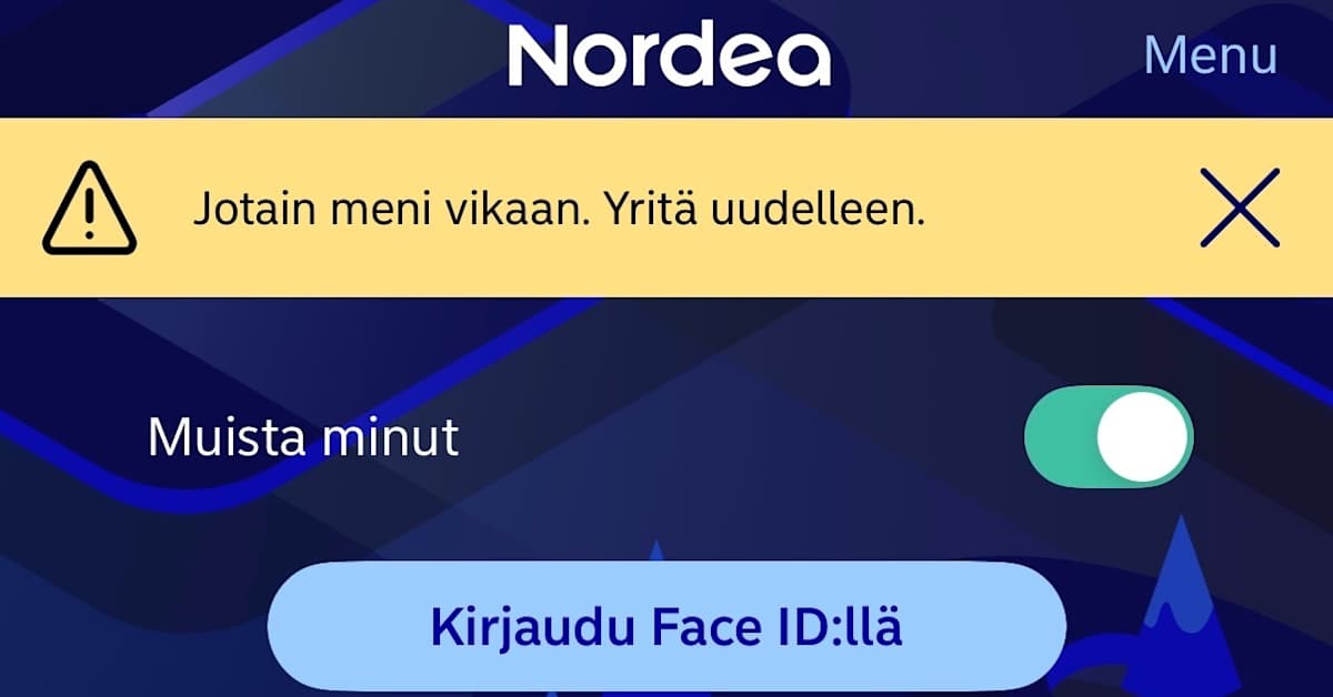 Nordean mobiilipankissa oli ongelmia keskiviikkoaamuna | Uutisia lyhyesti