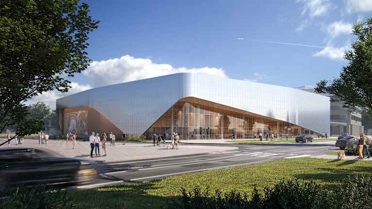 Havainnekuva Vantaan Aviapolikseen rakennettavasta Uudesta ilmailumuseosta.