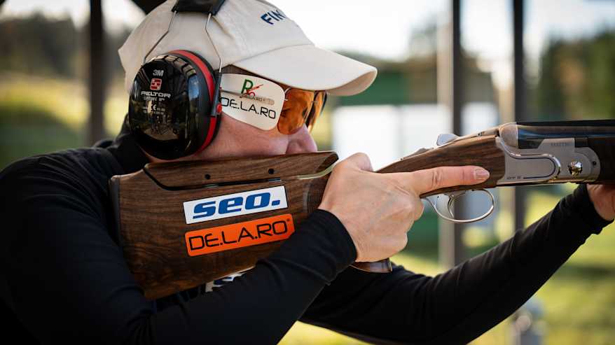 Trap-ampuja Noora Antikainen valmistautui Kreikan MM-kisoihin lokakuussa 2025. 