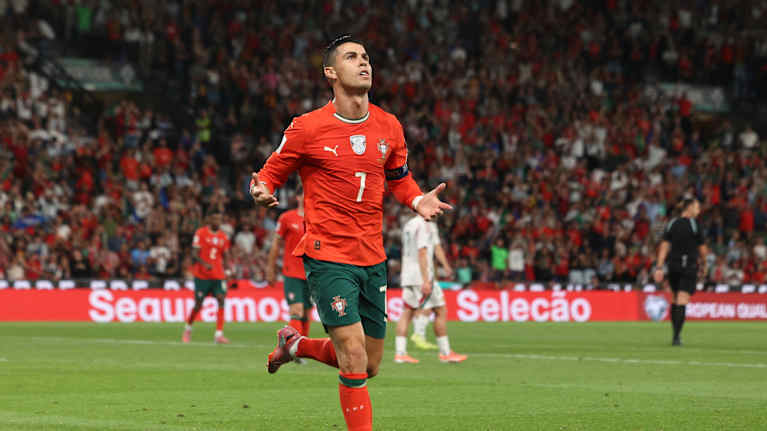 Cristiano Ronaldo iski kaksi maalia Unkaria vastaan 14.10.2025.