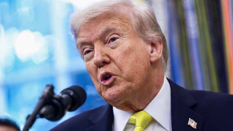 Trump puhui toimittajille Valkoisessa talossa 15. lokakuuta.