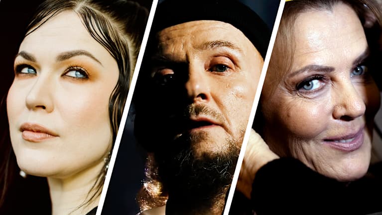 Yhdistelmäkuvassa Jenni Vartiainen, Samuli Putro ja Eini.