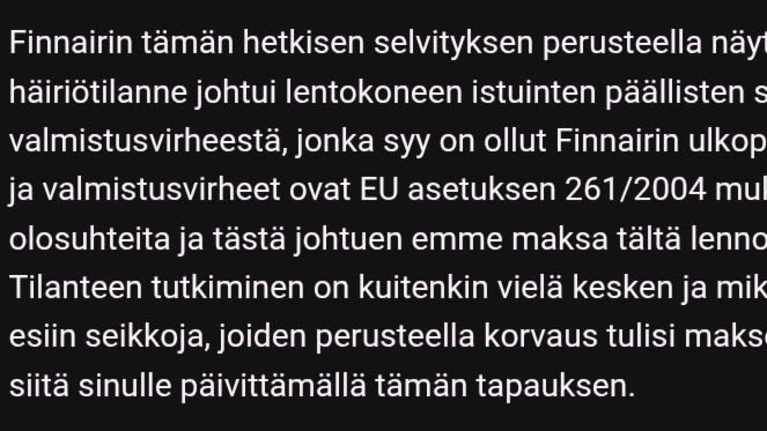 Tekstiä viestistä.