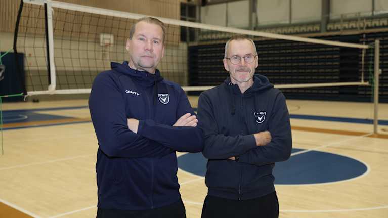 AC Oulu Volleyn valmentajakaksikko Sami Kurttila ja Kari Raatikainen.