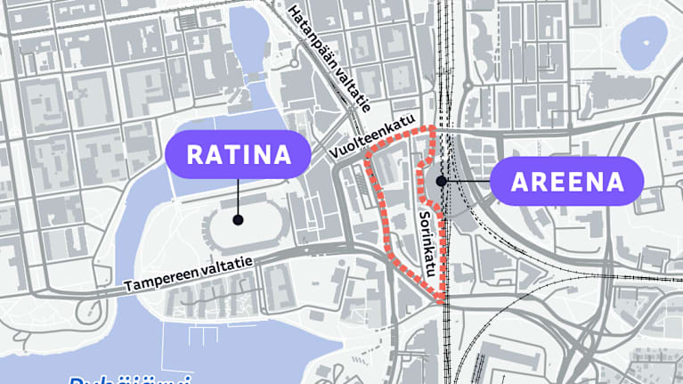 Kartta Sorin alueesta.