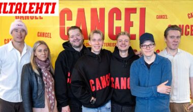 Tuukka ja Olga Temonen saapumassa Cancel-elokuvan punaiselle matolle – Suora lähetys alkamassa