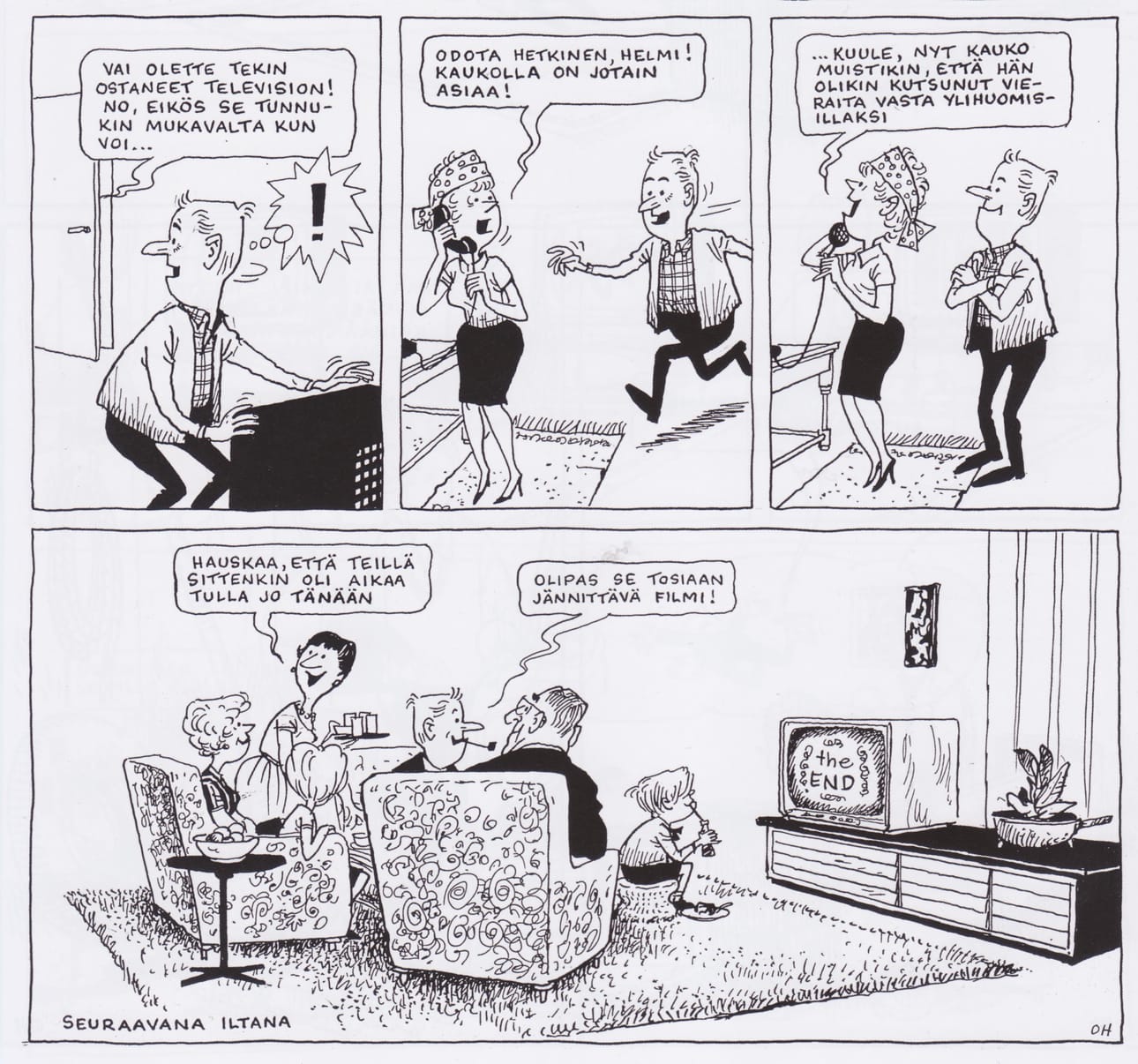 Television läpimurto muutti paitsi perheen sisäistä elämää, myös kyläilyperinteen muotoa.