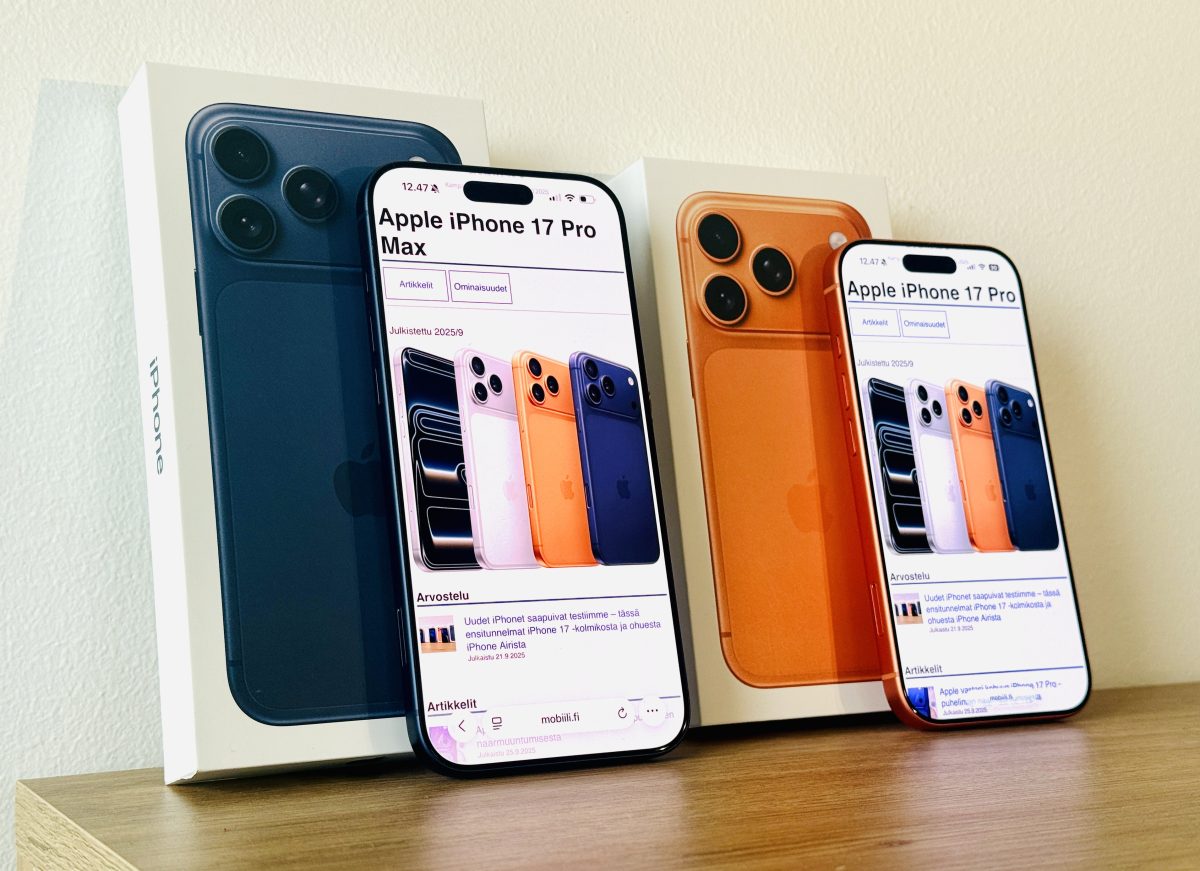 iPhone 17 Pro Max ja iPhone 17 Pro.