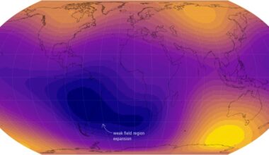 Maan magneettikenttä heikkenee Etelä-Amerikan alueella