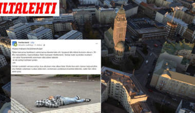 Maassa makaava mies hämmentää Helsingissä