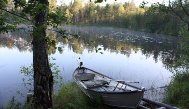 vene järvi ja metsää