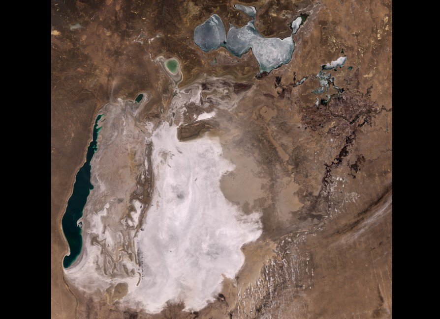 Tältä Araljärvi näyttää nykyään satelliittikuvassa