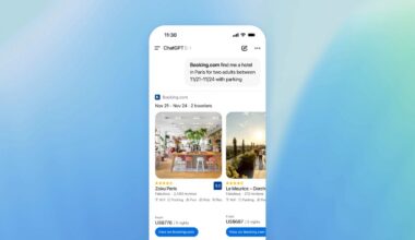 Booking.com-sovellus ChatGPT:ssä.