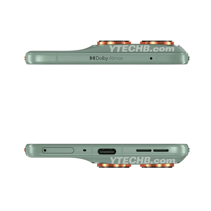 Motorola Edge 70:n yläosa ja pohja. Kuva: YTECHB.