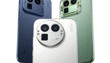 Realme GT8 Pro eri väreissä ja erilaisilla kamerakohoumilla, joka on puhelimessa vaihdettavissa.