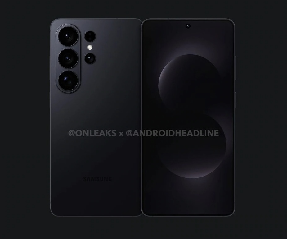 Samsung Galaxy S26 Ultran mallinnos. Kuva: OnLeaks / Android Headlines.