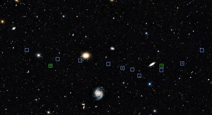 Kosminen törmäys synnytti 12 galaksin ketjun