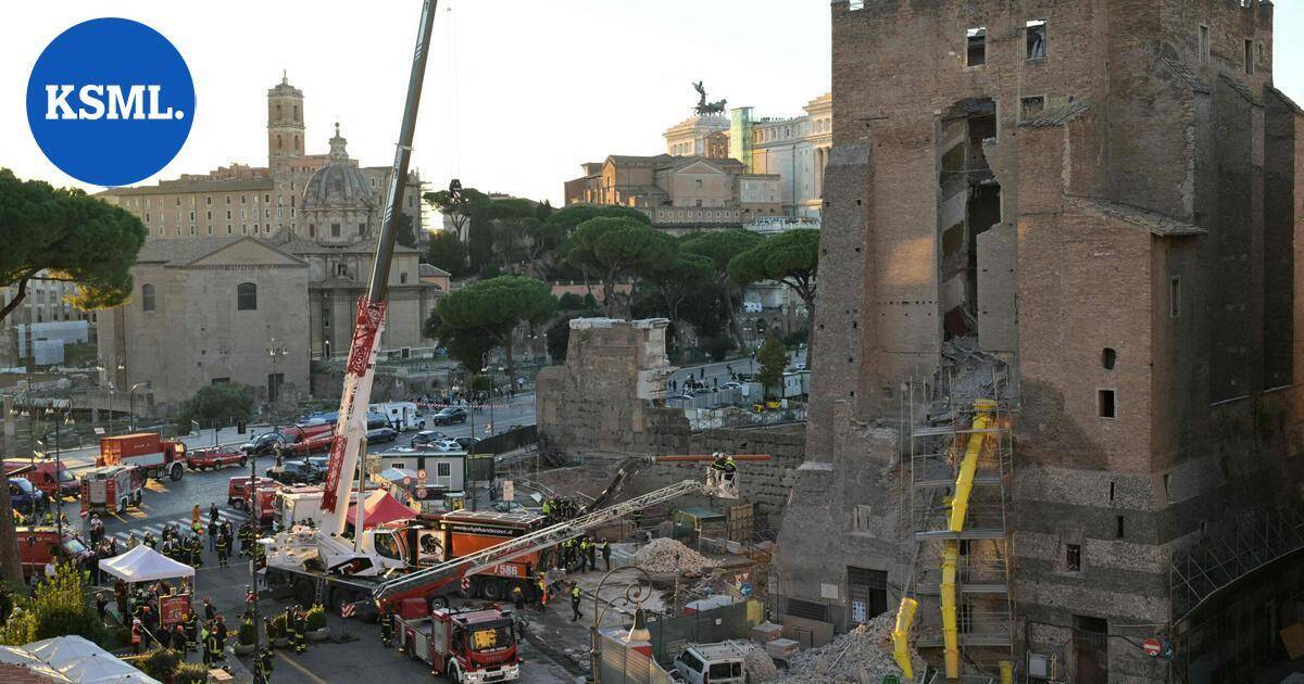 Keskiaikainen torni romahti osittain kesken kunnostustöiden Roomassa, yksi ihminen kuoli | Uutissuomalainen