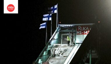 Rukan mäkitornissa oli vaarallisen tuulista sunnuntaina.