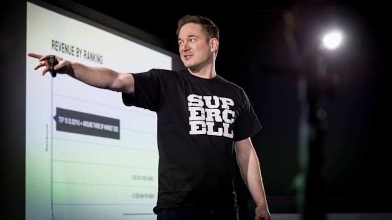 Supercellin toimitusjohtaja ja yksi perustajista Ilkka Paananen, pääkonttorin pressitilaisuus, Hki, 15.2.2017.