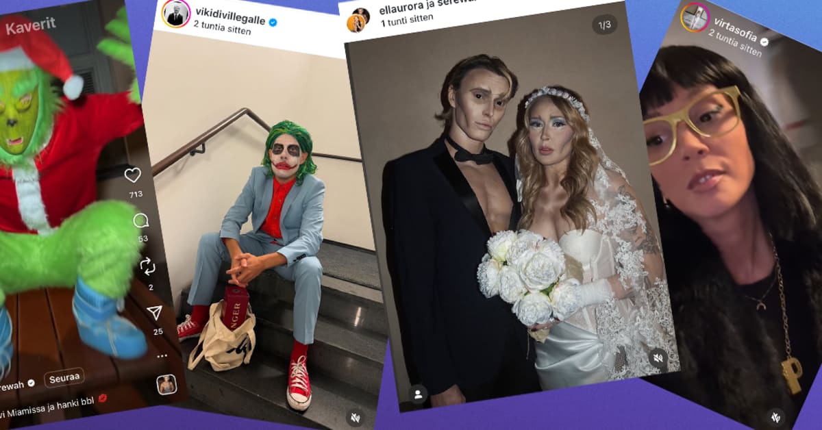 Näin suomalais­julkkikset juhlivat halloweenia: VilleGalle innostui Jokerista, Sini Sabotage hurjasta eläinmaskista | Uutisia lyhyesti