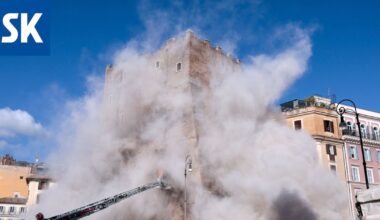 Lähes 800 vuotta vanha torni romahti osittain Rooman keskustassa