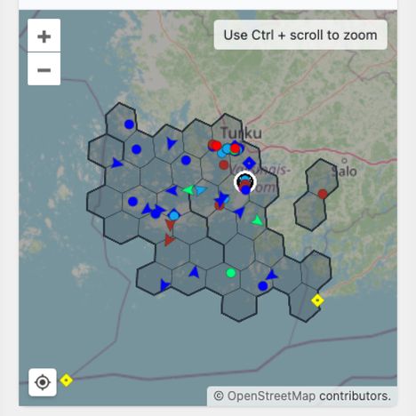 Aiscatcher-sivuston mukaan Paraisilla sijaitseva vastaanotin vastaanotti keskiviikkona tietoja vain Saaristomerellä purjehtivilta aluksilta.