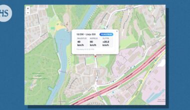 Joku teki nettisivun, joka näyttää HSL:n bussien ylinopeudet kartalla