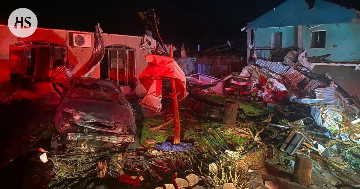 Pyörremyrsky tuhosi kaupungin minuuteissa Brasiliassa