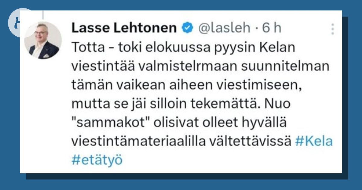 Kelan pääjohtaja syytti öisessä postauksessa Kelan viestintää ”sammakoistaan”