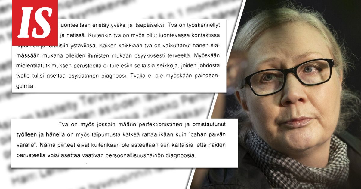 Tällainen oli Anneli Auerin mielentilalausunto