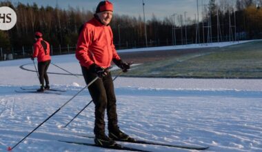 Vaimo kielsi hiihtämästä pihalla, joten Jorma Seppälä sauvoo edestakaisin 300 metrin pätkää