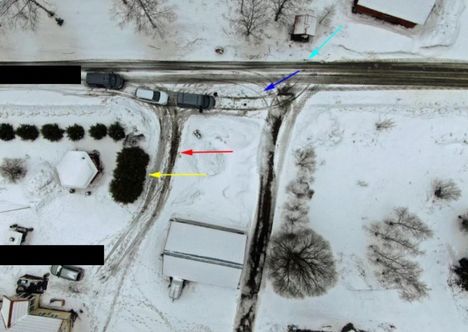 Tapahtumapaikka poliisin ilmakuvassa.