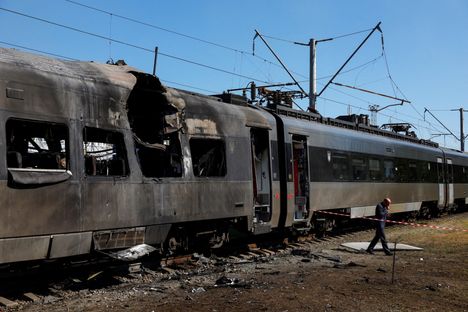 Venäjän drooni iski junaan Kiovassa elokuun lopussa.