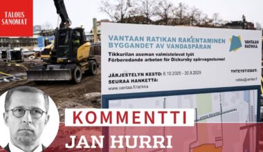Jan Hurrin kommentti: Vantaan ratikkahakkeen kustannukset karkaavat käsistä