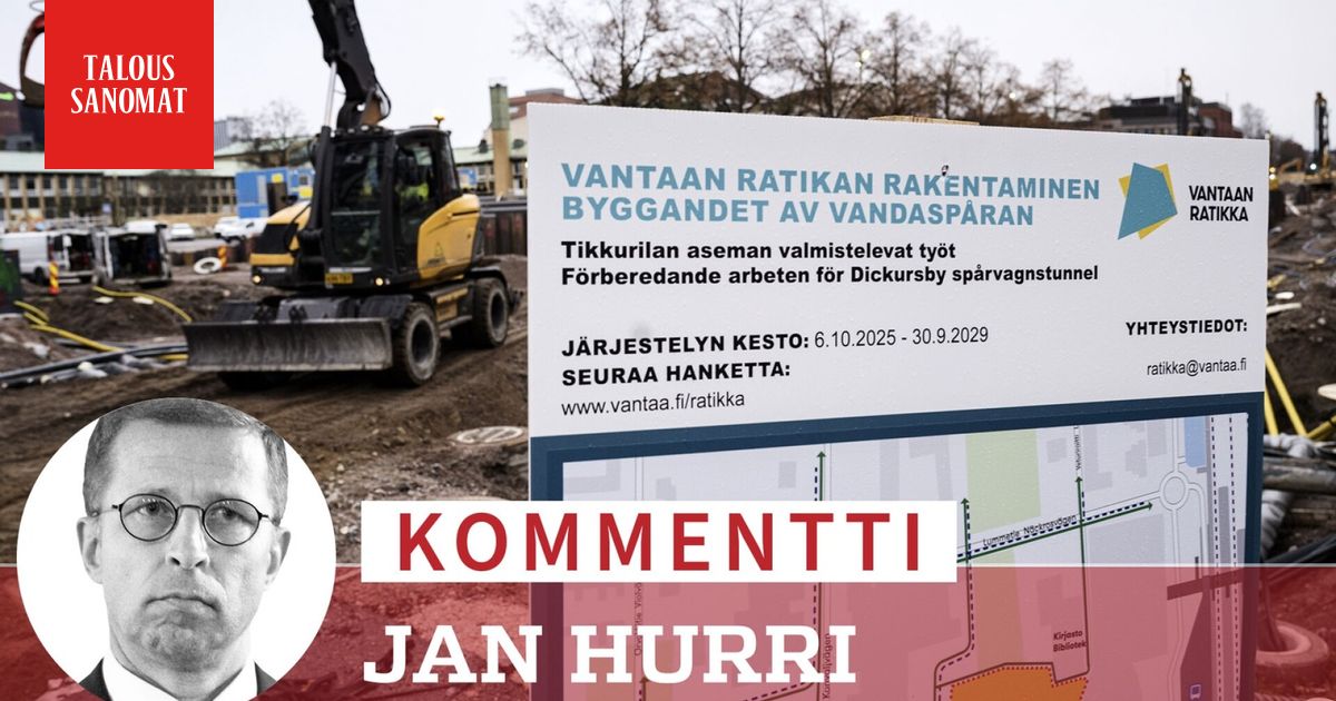 Jan Hurrin kommentti: Vantaan ratikkahakkeen kustannukset karkaavat käsistä