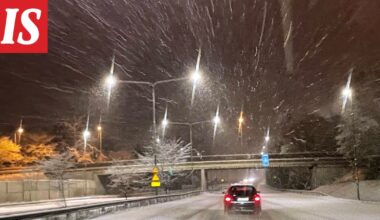 Lumisade huonontaa ajokeliä Etelä- ja Keski-Suomessa