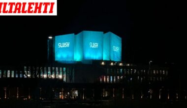 Finlandia-talon seinille lävähti erikoinen näky