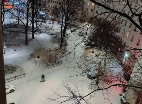 Lunta Harjutorilla keskiviikkoiltana.