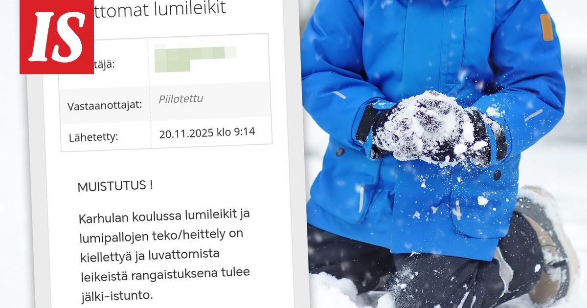 Koulu kielsi lumileikit – näin rehtori perustelee