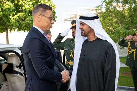 Arabiemiraattien presidentti Mohamed bin Zayed Al Nahyan toivotti Alexander Stubbin tervetulleeksi vierailulle Abu Dhabiin perjantaina.