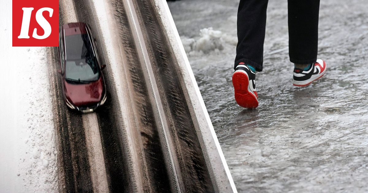 Viikonloppuna liukas jalankulku- ja ajokeli