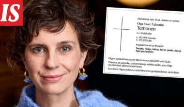 Olga Temosen kuolinilmoitus julkaistiin HS:ssä – ”Valo, ilo ja rakkaus”