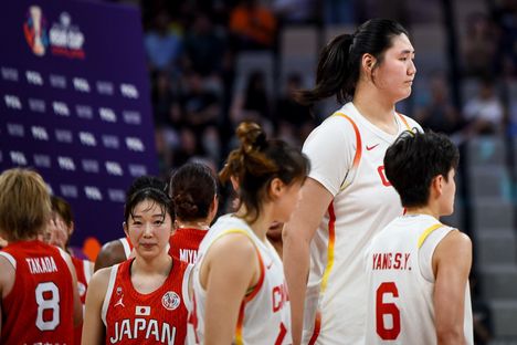 Zhang Ziyu kuvattuna Aasian mestaruuskisojen välierässä Japania vastaan.