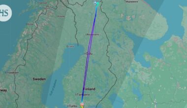 Aamulento oli melkein Ivalossa, mutta kääntyikin takaisin Helsinkiin