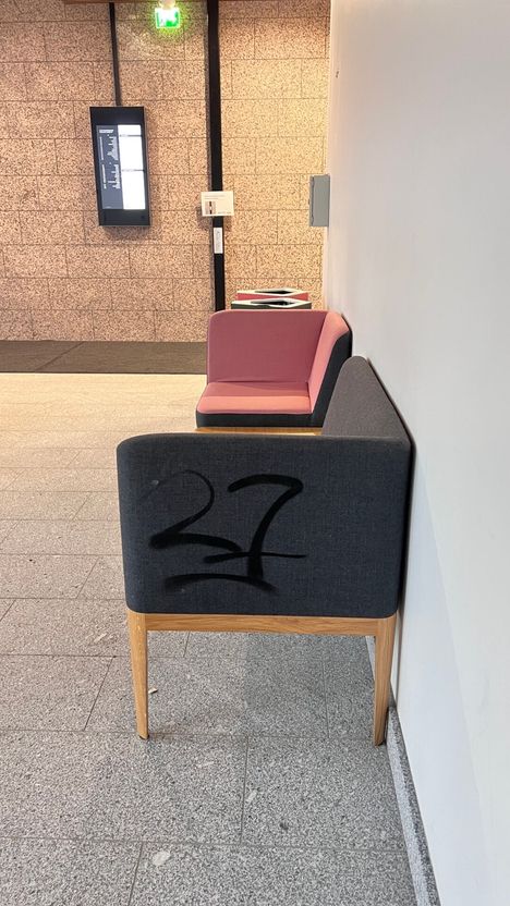 Rapussa sotketaan jatkuvasti muun muassa spraymaaleilla. Kesällä koko hissi maalattiin punaiseksi, asukas kertoo.