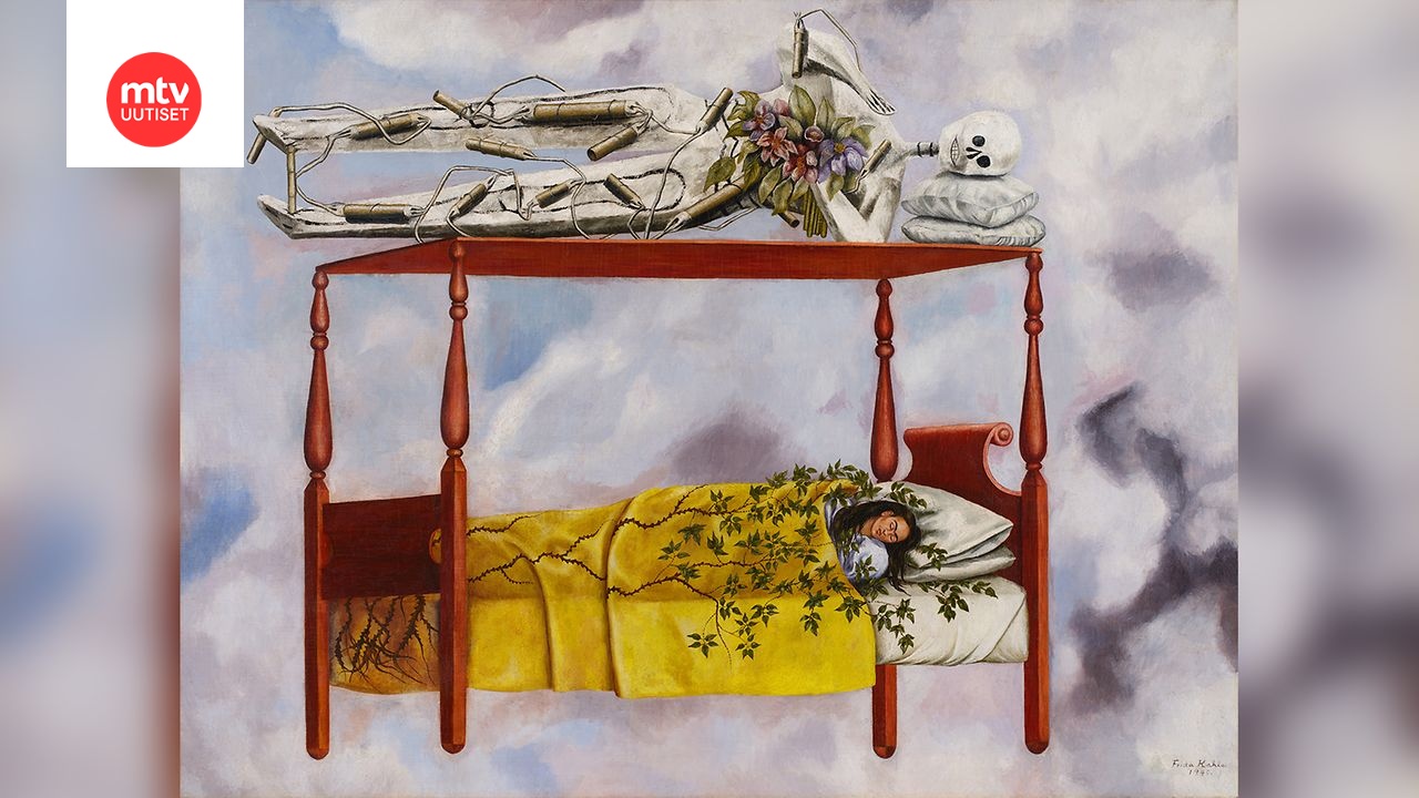 Tältä näyttää Frida Kahlon vuonna 1940 valmistunut omakuva El sueño (La cama).
