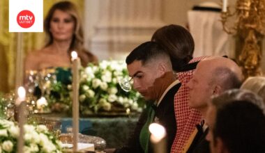 Cristiano Ronaldo nähtiin Valkoisen talon illallispöydässä tiistaina.